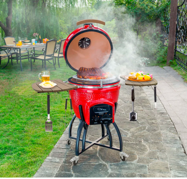 Asador Kamado de cerámica_ Serie C_ Color Rojo - Imagen 5